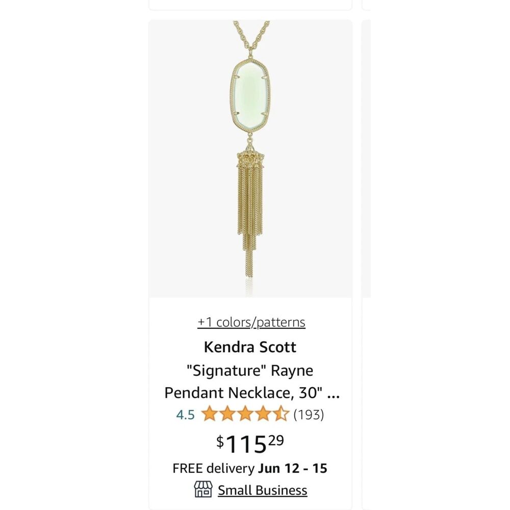 NWOT Kendra Scott Rayne Mother of Pearl Gold Tassel Pendant Necklace - Picture 16 of 16